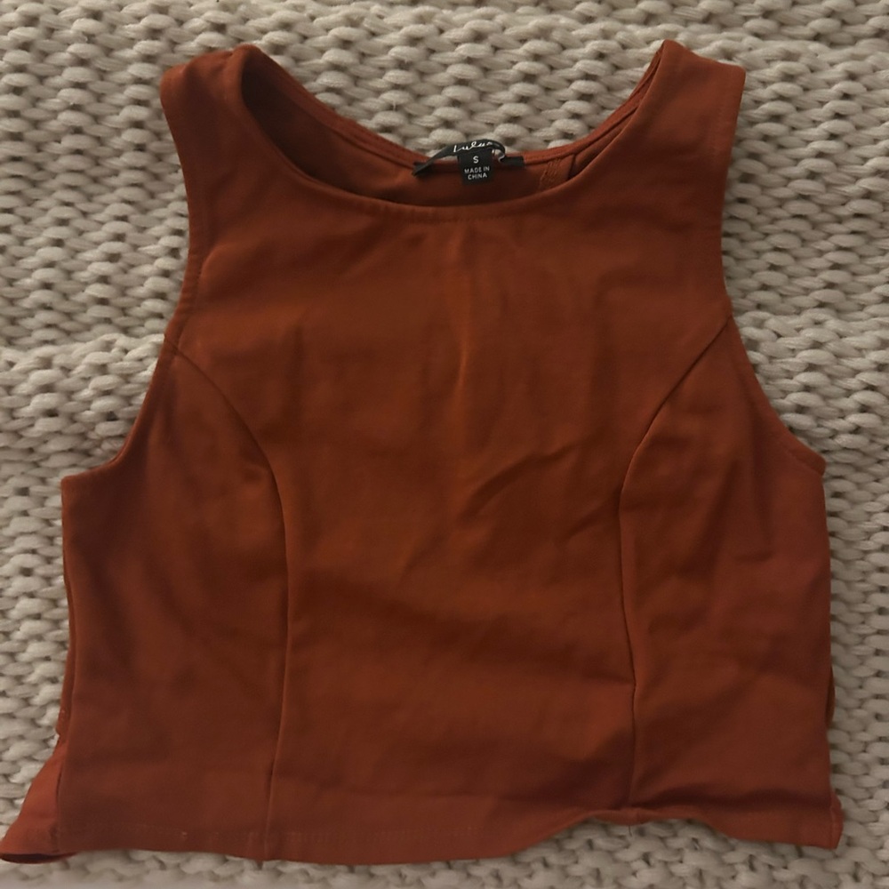 Lulu's rust orange tank top